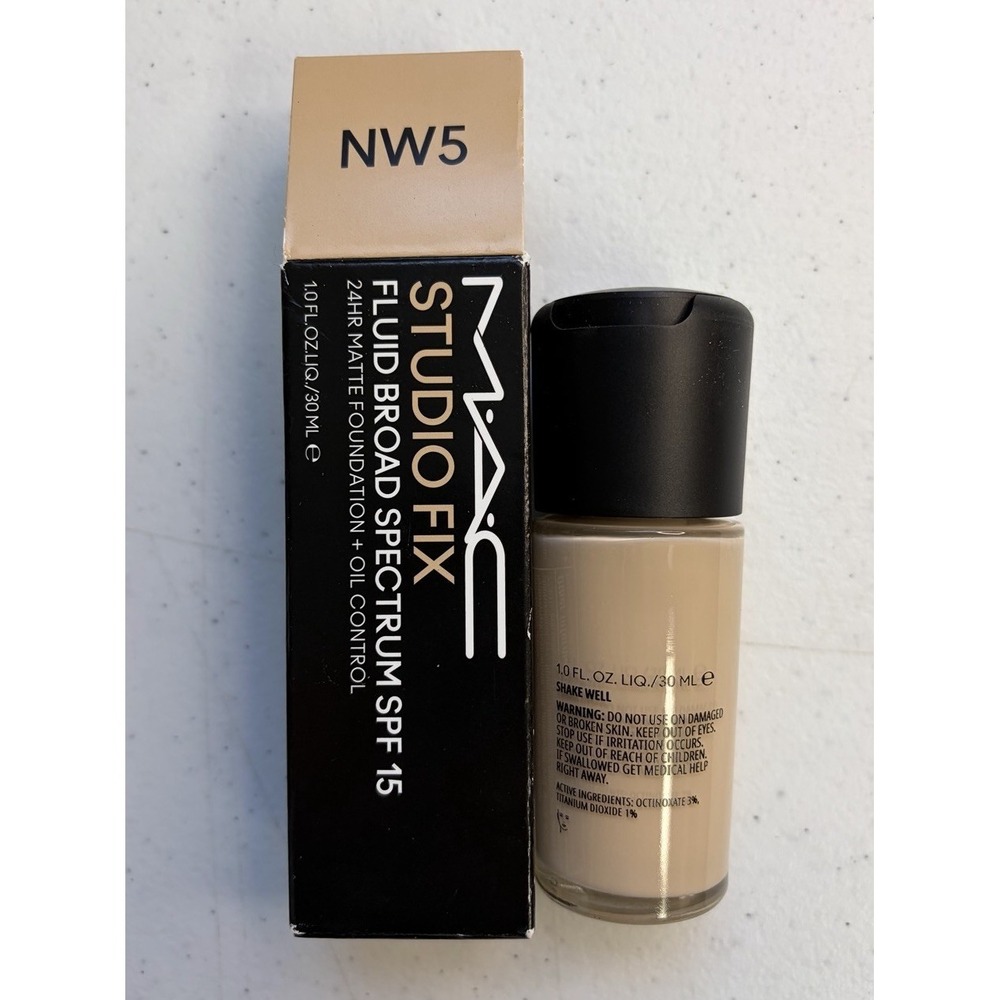 MAC Studio Fix SPF 15 Foundation + Oil Control NW5 1oz Full Coverage Matte New - Picture 2 of 2